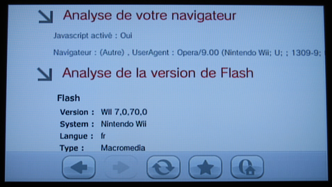 Version Flash 7.0.70 sur Wii